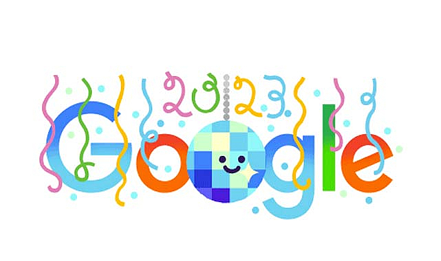 Google'dan renkli kutlama: 2023'ü uğurlarken yeni yıl doodle'ı