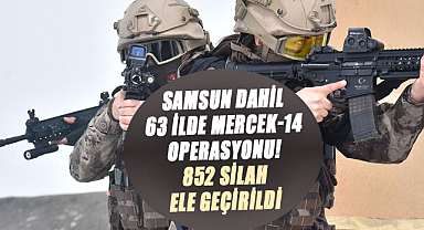 Samsun dahil 63 ilde MERCEK-14 operasyonu! 852 silah ele geçirildi