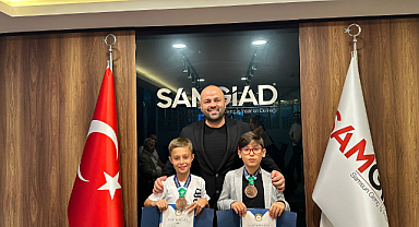 Dünya üçüncüsü olan öğrenciler SAMGİAD'ı ziyaret etti