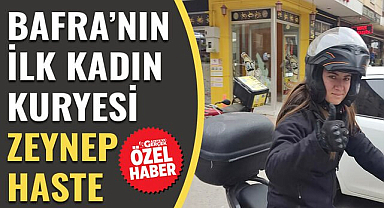 Bafra'nın ilk kadın kuryesi Zeynep Haste