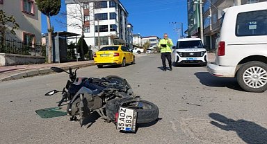 Samsun'da kazada motosiklet sürücüsü yaralandı