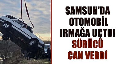 Samsun'da otomobil ırmağa uçtu! Oktay Karaağaç can verdi