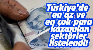 Türkiye’de  en çok ve en az para kazandıran sektörler açıklandı