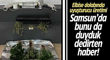 Samsun'da bunu da gördük! Elbise dolabında uyuşturucu üretti!