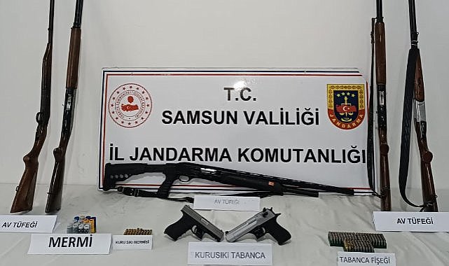 Samsun’da kaçak silah baskını! 4 gözaltı