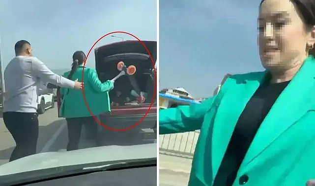 Trafikte kadın sürücüler arasında gerilim! Skuter ile uyaran şoföre saldırdı