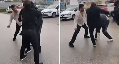 Polis memurunu eşinin gözü önünde darp ettiler!