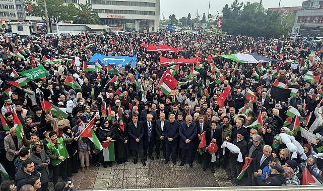 Samsunlular Filistin için meydanı doldurdu