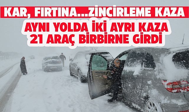 Samsun'da kar yağdı! zincirleme kazalar peş peşe geldi!