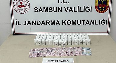 Samsun'da 4 bin 84 sentetik ecza hap ele geçirildi