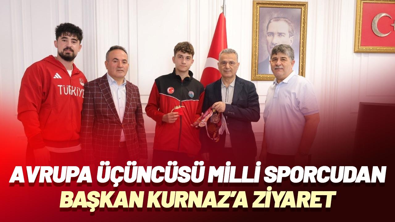 Avrupa üçüncüsü milli sporcu Koray Alp Bakan'dan Başkan İhsan Kurnaz’a Ziyaret