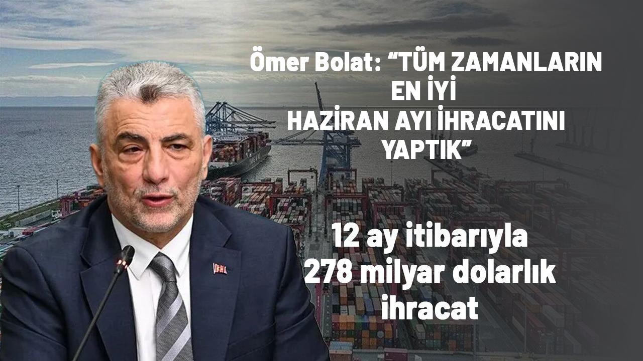Haziran'da ihracat rekoru: Tüm zamanların en yüksek haziran ayı rakamına ulaşıldı