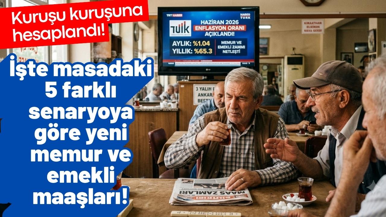 İşte masadaki 5 farklı senaryoya göre yeni memur ve emekli maaşları!