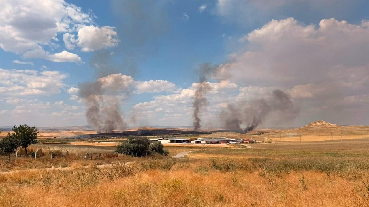 Örtü yangını hızla büyüyerek tarım arazilerine sıçradı