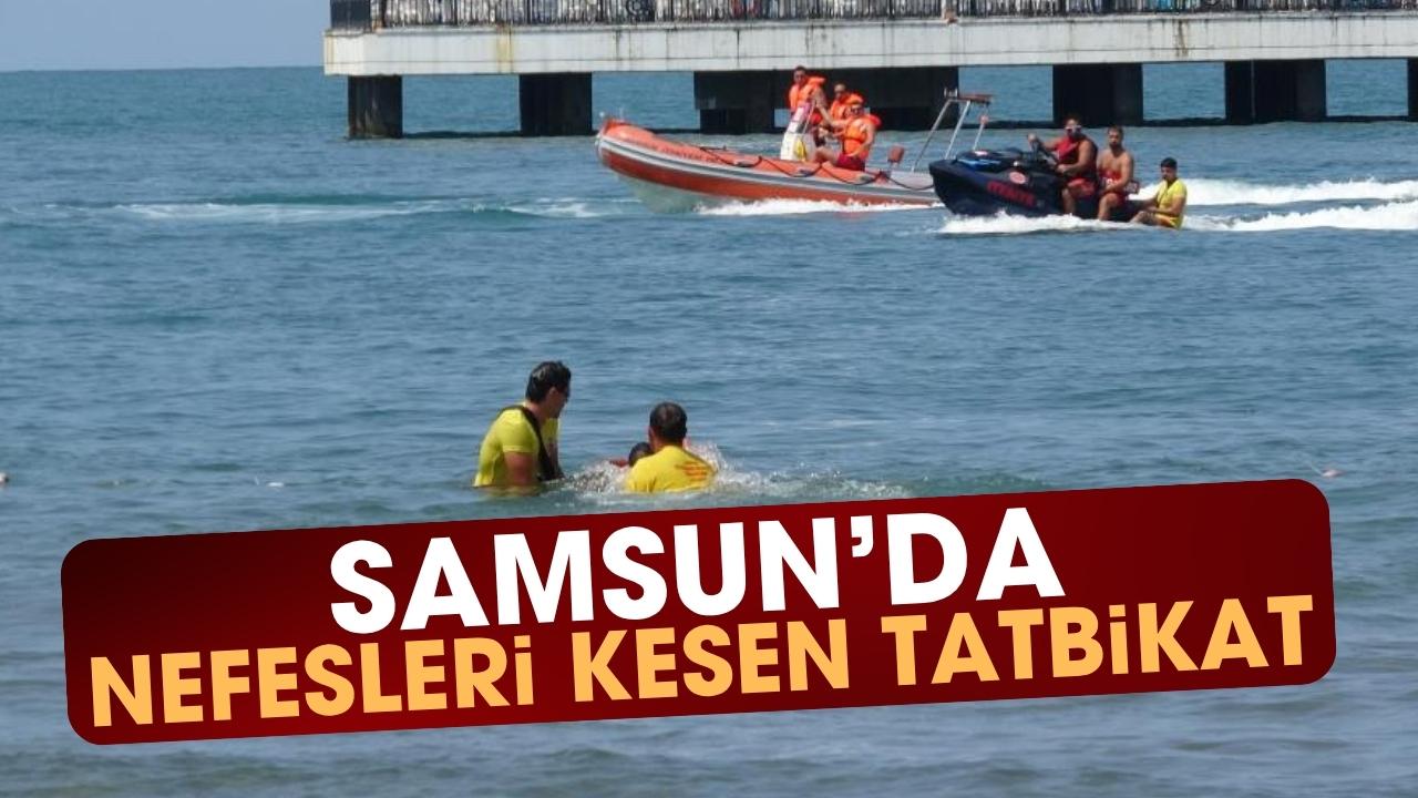 Samsun'da cankurtaranlardan yaz sezonu tatbikatı