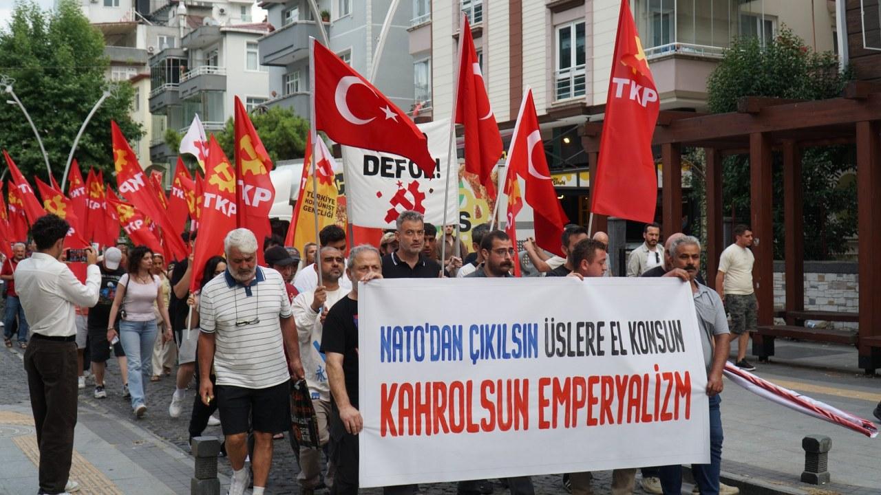 Samsun'da komünistler "NATO'ya karşı Bağımsız Türkiye" için yürüdü