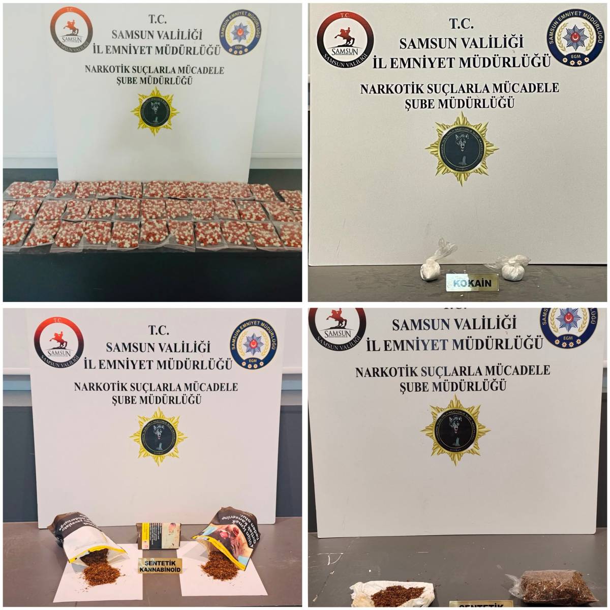 Samsun'da 5 ilçede narkotik operasyonu: Binlerce hap ele geçirildi